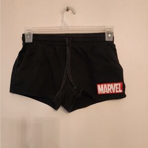 Marvel cotton black sweat shorts size womens xs